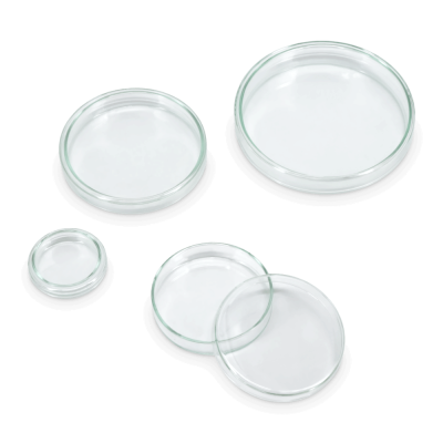 Petrischale mit Deckel aus Glas, Doppelschale
