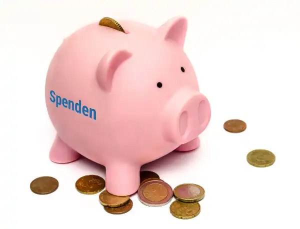 Sparschwein mit Aufschrift 