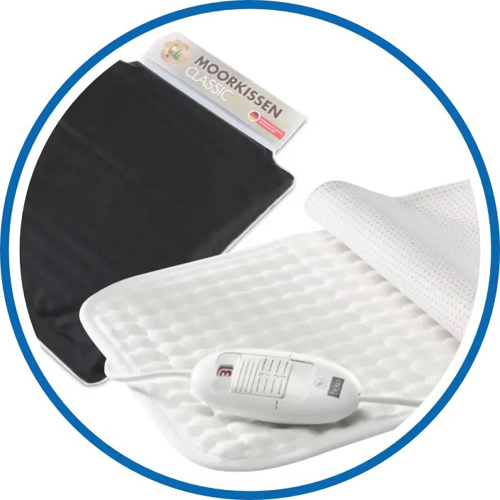 Heizkissen und Moorpackung