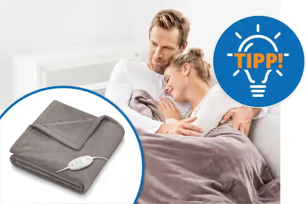 Wärmedecke | Paar das sich unter Decke kuschelt + Icon Produkt-Tipp!