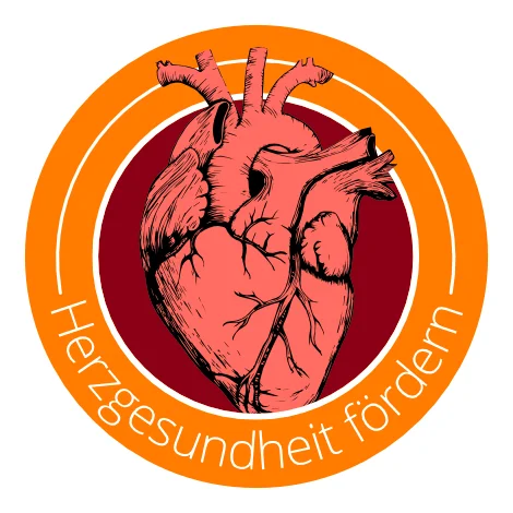 Icon-Grafik von Herz, Text: Herzgesundheit fördern