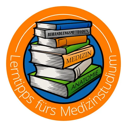 Icon-Grafik Medizinbücher, Text: Lerntipps fürs Medizinstudium