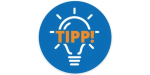 Icon-Glühbirne, Schrift: TIPP!