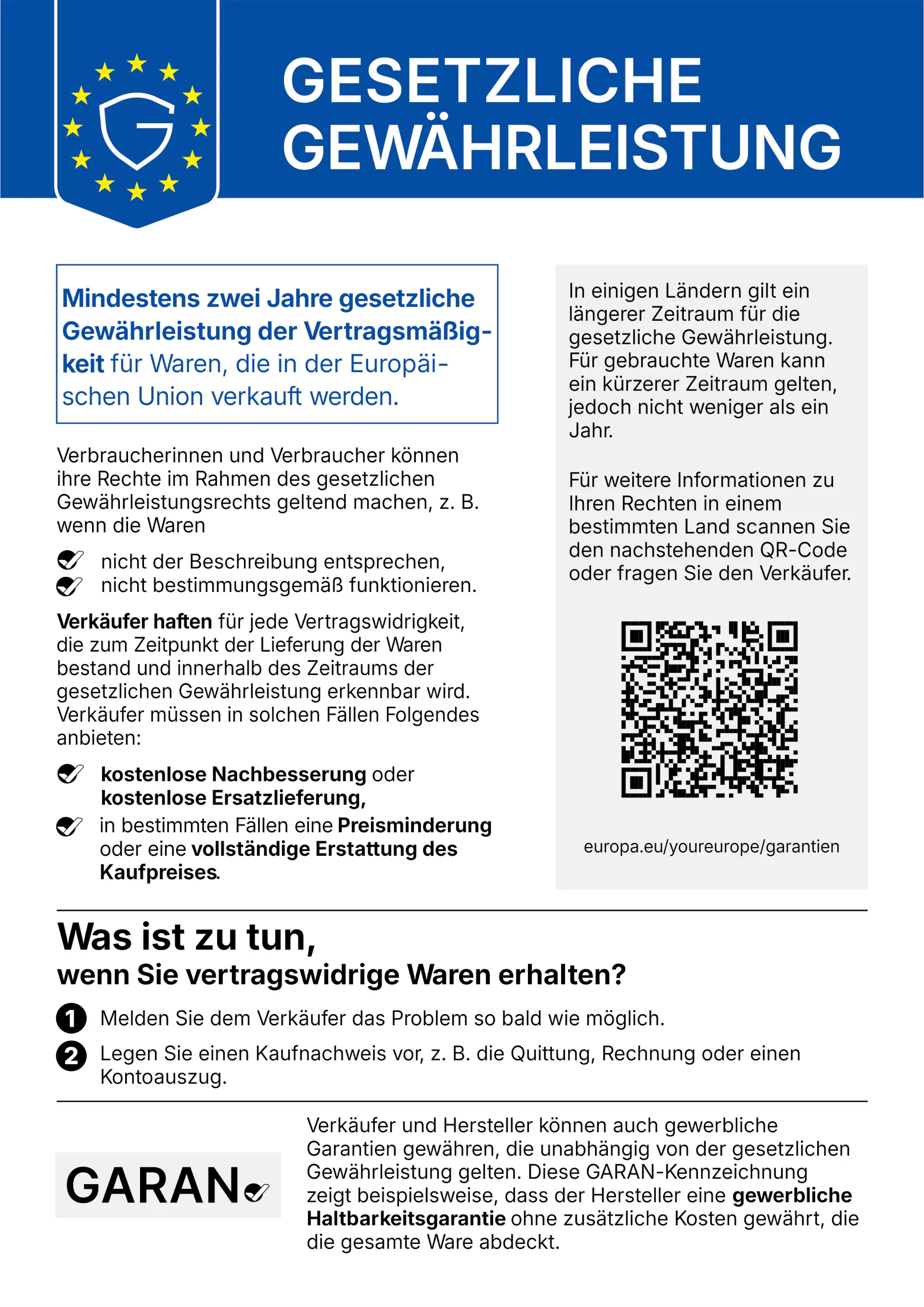 EU-Gewährleistungssiegel